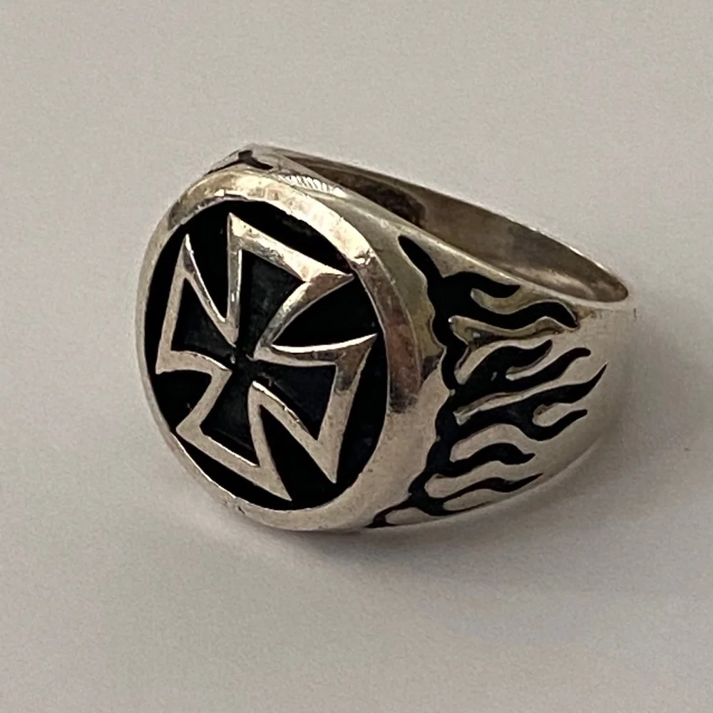 925 Silver ring iron cross sterling